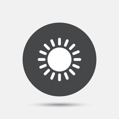 Sun icon. Sunlight summer symbol.