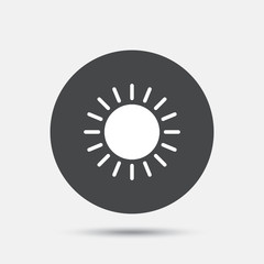 Sun icon. Sunlight summer symbol.