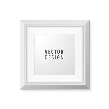 Realistic Minimal Isolated White Frame on White Background for Presentations. Vector Elements.