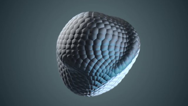 Abstract metallic liquid shape morphing 3d render