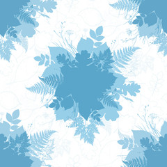 Blue floral vector seamless pattern