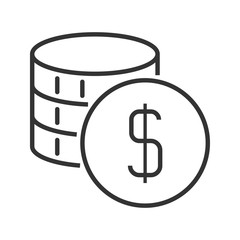 Stack of coins. Line style icon