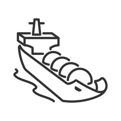 Gas tanker line style icon