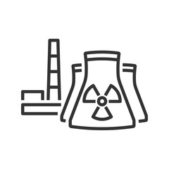 Nuclear power plant icon. Line style
