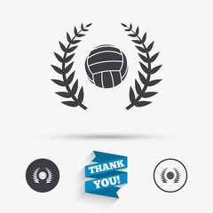 Volleyball sign icon. Beach sport symbol.