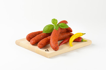 Spicy smoked Hungarian sausages