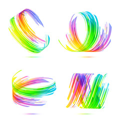 Rainbow colors abstract backgrounds set