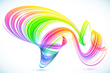 Abstract rainbow stripes vector shining background