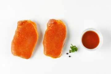 raw honey glazed pork chops