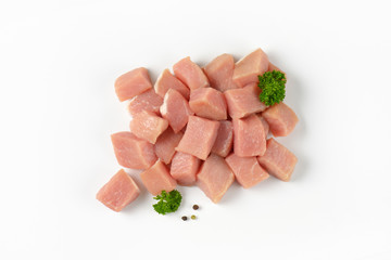 Diced pork meat