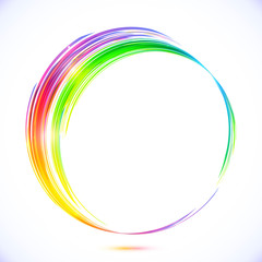Rainbow vector abstract circle frame