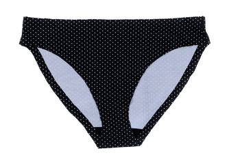 Black panties with polka dots.