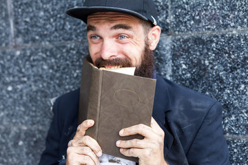 Vagrant with book