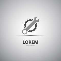     Minimalist Icon Design - Corporate Identity Icon with Wrench and Gear 