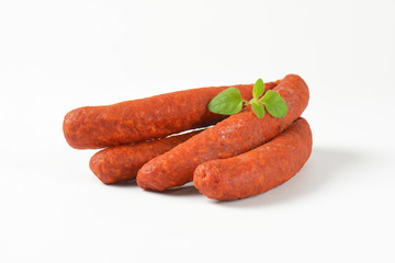 Spicy smoked Hungarian sausages