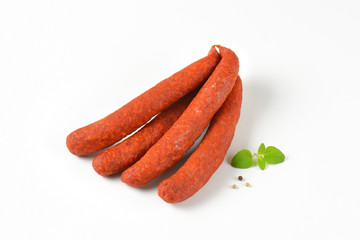Spicy smoked Hungarian sausages