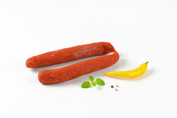 Spicy smoked Hungarian sausages