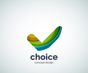 Fototapeta premium Vector choice concept, tick logo template