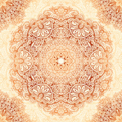 Ornate vintage seamless pattern in mehndi style