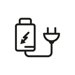 battery charger by electric plug icon