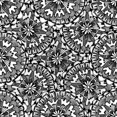 Seamless Monochrome Floral Pattern.