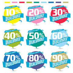 Obraz premium Percent discount sign icon.Sale symbol business badge Special offer label.Paper ribbon vector illustration