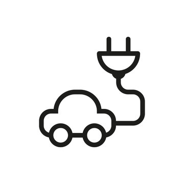 electric car icon on white background