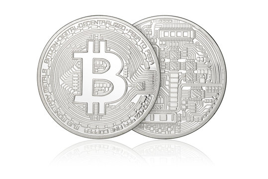Silver Bitcoin isolated