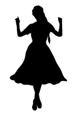 Silhouette of a girl in a dress 