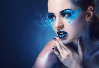Blue makeup