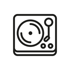 turntable vinyl player icon on white background