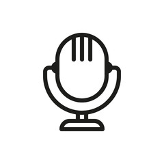 retro microphone icon on white background