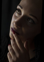 Close up portrait of pretty young women