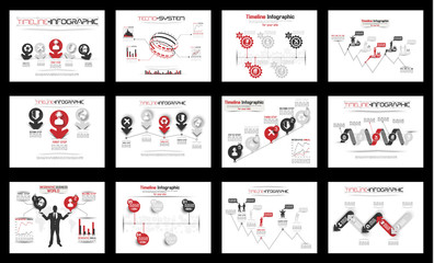 TIMELINE INFOGRAPHIC NEW STYLE COLLECTION RED
