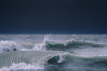 Powerful ocean waves