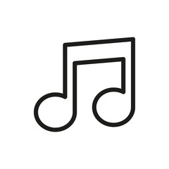 Music note icon on white background