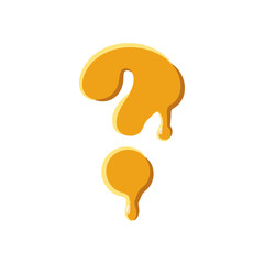 Question mark from honey icon isolated on white background. Punctuation symbol