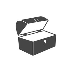 Treasure chest open vector icon