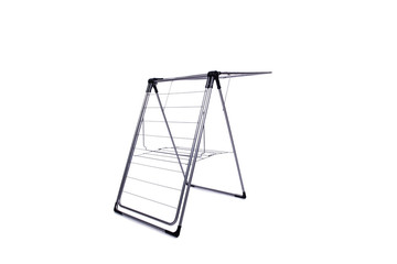 Collapsible clotheshorse isolated on the white background
