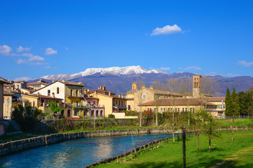 Fototapeta premium Rieti (Italy) - The Sabina's city, in Lazio region, under Mount Terminillo and crossed by the river Velino.