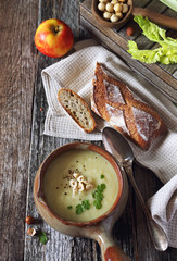 Apple celery cream soup