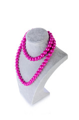 Pearl necklace isolated on the white background