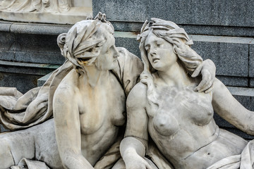 Pallas Athena fountain near Parliament Building. Vienna, Austria