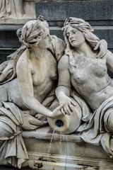 Pallas Athena fountain near Parliament Building. Vienna, Austria