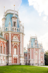 Fototapeta na wymiar Towers of Tsaritsyno palace