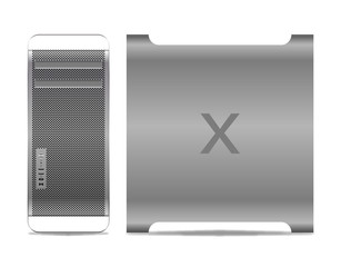 Realistic Silver Computer Tower