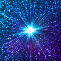 Blue shining cosmic vector stars