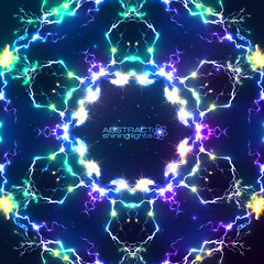 Abstract shining fractal vector electric background