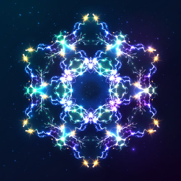 Abstract cosmic fractal vector snowflake