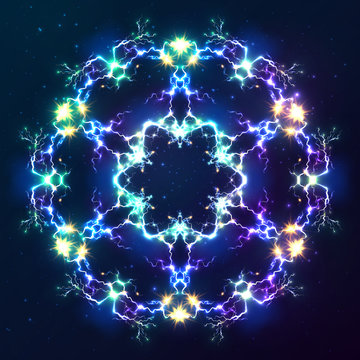 Abstract cosmic fractal vector snowflake